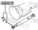 Febest ASN-R51F Cross Shaft Joint, Drive Shaft 27X76
