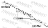 Febest 1221-TMLH Steering Tie Rod End Left