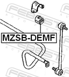 Febest MZSB-DEMF Front Stabilizer Bar Bush D17