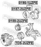 Febest 0190-1UZFE Belt Tensioner