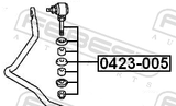Febest 0423-005 Front Stabilizer Link / Sway Bar Link