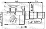 Febest 0311-GDRH Inner CV Joint Right 25X35X25