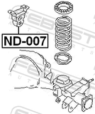 Febest ND-007 Rear Shock Absorber Jounce Bumper