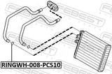 Febest RINGWH-008-PCS10 Cooling System O-Ring PCS 10