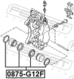 Febest 0875-G12F Front Brake Caliper Repair Kit (Set For Two Sides)