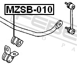 Febest MZSB-010 Rear Stabilizer Bar Bush D16
