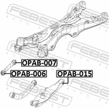 Febest OPAB-015 Bushing, Rear Transverse Arm