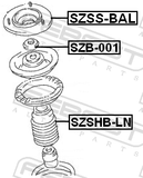 Febest SZSS-BAL Front Shock Absorber Mounting