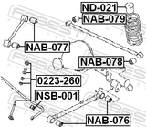 Febest 0223-260 Rear Stabilizer Link / Sway Bar Link