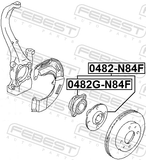 Febest 0482G-N84F Front Wheel Hub