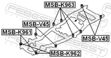 Febest MSB-K961 Subframe Cushion