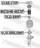 Febest VLSS-V70F Front Shock Absorber Mounting
