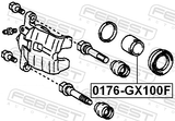 Febest 0176-GX100F Front Caliper Piston D60.6