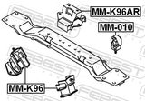 Febest MM-010 Rear Engine Mount LH