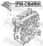 Febest FM-CB4RH Right Engine Mount (Hydro)