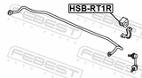 Febest HSB-RT1R Rear Stabilizer Bar Bush D14