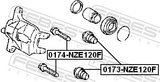 Febest 0173-NZE120F Front Brake Caliper Slide Pin Boot