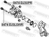 Febest 0474-DJ3UPR Rear Caliper Slide Pin