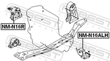 Febest NM-N16ALH Left Engine Mount At