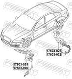 Febest 17603-029 Level Sensor, Rear Right (With Bracket, With Link)