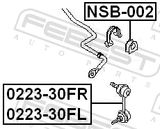 Febest NSB-002 Front Stabilizer Bar Bush D25