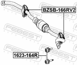 Febest BZSB-166RV2 Rear Stabilizer Bar Bush D21.5