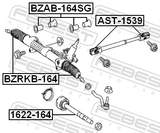 Febest BZAB-164SG Steering Rack Bushing Kit