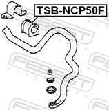 Febest TSB-NCP50F Front Stabilizer Bar Bush D22