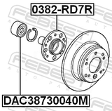 Febest DAC38730040M Wheel Bearing 38X73X40