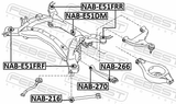 Febest NAB-E51FRF Subframe Front Bushing