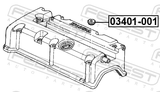 Febest 03401-001 Head Cover Bolt Seal Washer