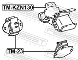 Febest TM-KZN130 Rear Engine Mount