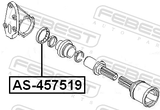 Febest AS-457519 Axle Shaft Bearing 45X75X19