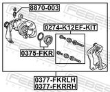 Febest 0375-FKR Rear Brake Caliper Repair Kit (Set For One Side)