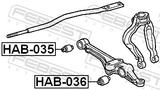 Febest HAB-035 Front Bushing, Lower Control Arm
