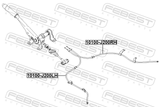Febest 10100-J200RH Parking Brake Cable, Right