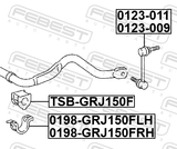Febest 0123-011 Front Left Stabilizer Link / Sway Bar Link
