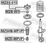 Febest MZB-001 Front Shock Absorber Bearing