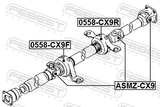 Febest ASMZ-CX9 Cross Shaft Joint, Drive Shaft 24X64