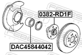 Febest DAC45844042 Front Wheel Bearing 45X84X40X42