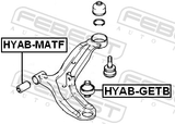 Febest HYAB-GETB Rear Bushing, Front Control Arm