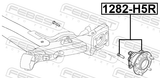 Febest 1282-H5R Rear Wheel Hub