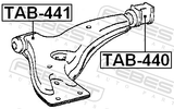 Febest TAB-440 Rear Bushing, Front Control Arm