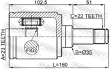 Febest 1811-A16XERATRH Inner CV Joint Right 23X35X22