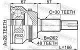 Febest 0110-GSV40A48 Outer CV Joint 26X62X30