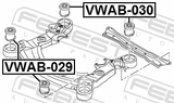 Febest VWAB-030 Subframe Rear Bushing