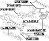 Febest KAB-CDR Bushing, Rear Transverse Arm