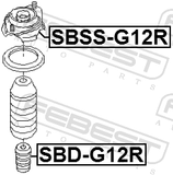 Febest SBSS-G12R Rear Shock Absorber Mounting