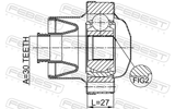 Febest 0711-JB424FSHA Propshaft Front CV Joint 30X81