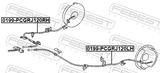 Febest 0199-PCGRJ120RH Parking Brake Cable, Right